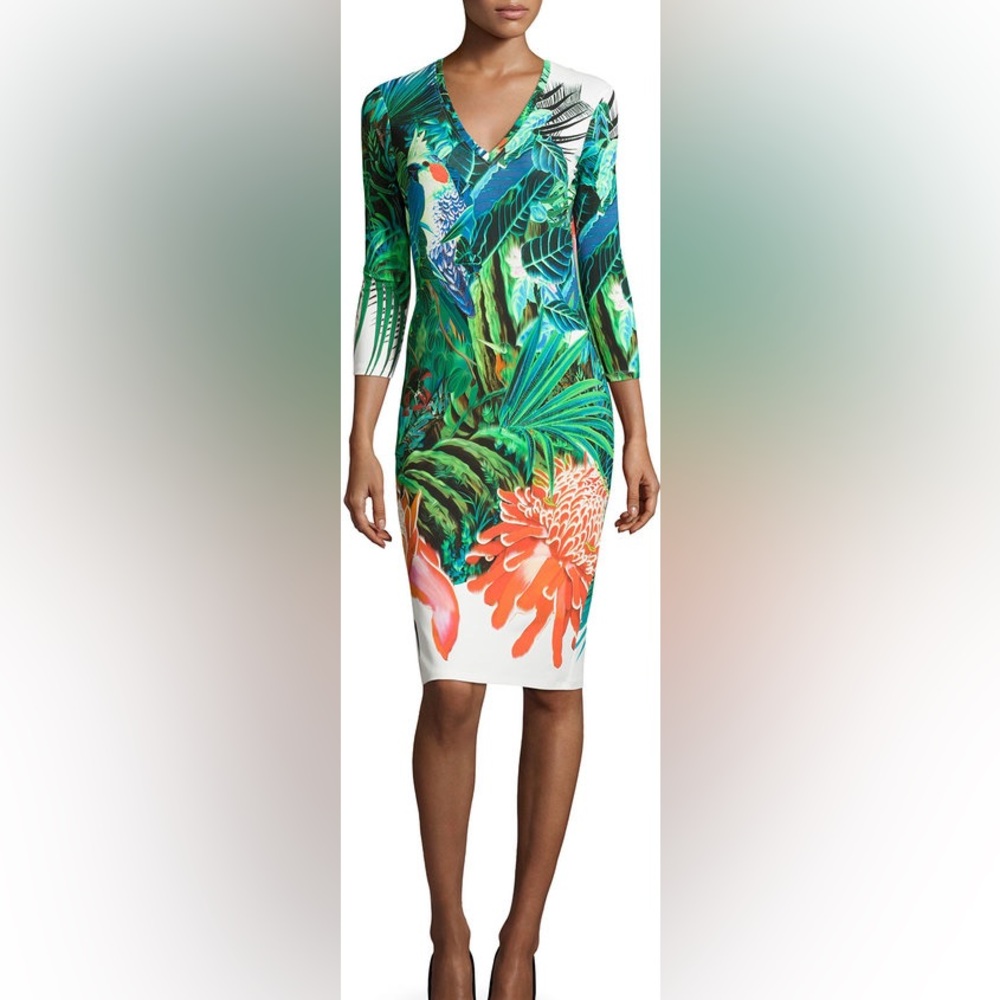 Roberto Cavalli Tropical Print Dress
